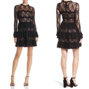$248 Bailey 44 Black layered ruffled 2 lace dress